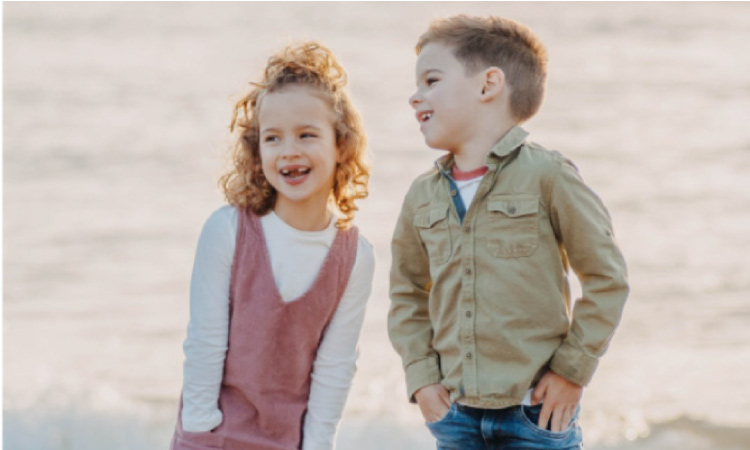 young boy and girl back to school dental health