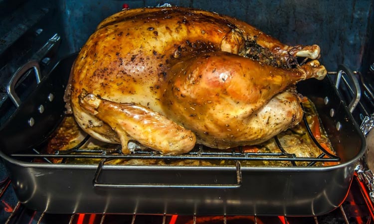 turkey dinner in the oven 